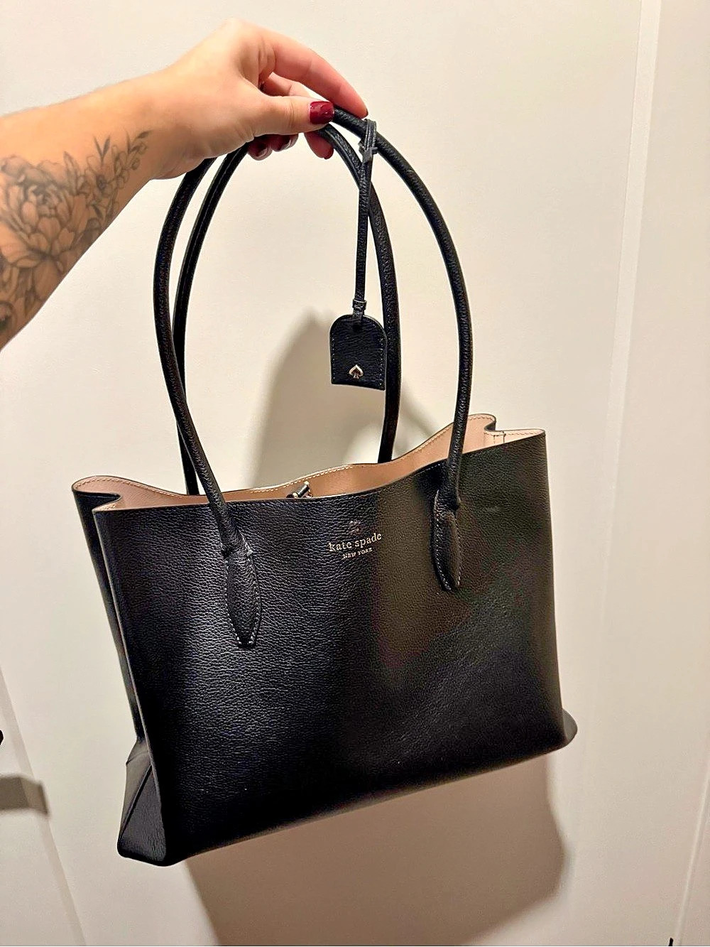 Kate Spade Black Leather-Look Tote Bag Like New